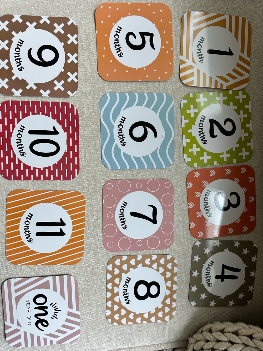 Baby Monthly Milestone Cards - Colorful Number Set